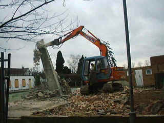 Demolishing the diving board.